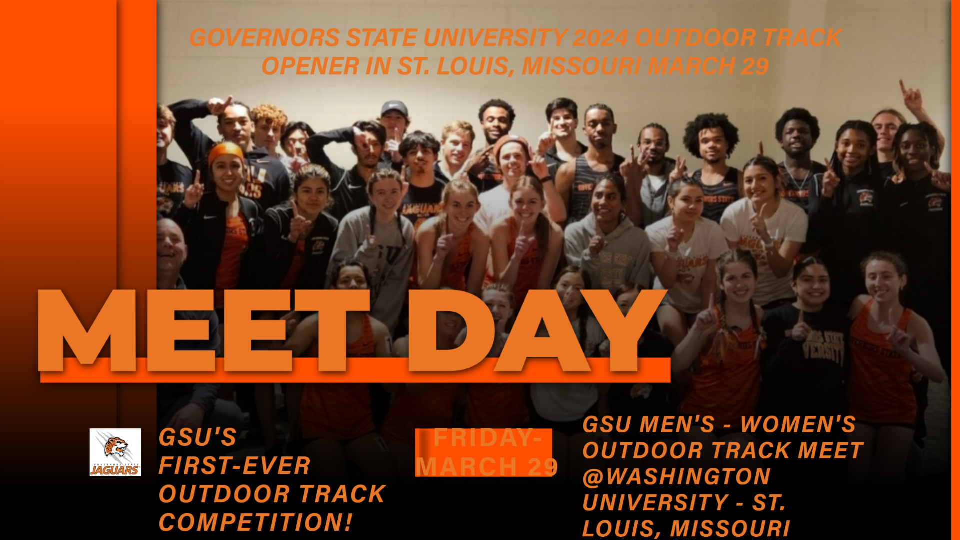 GSU's FIRST-EVER OUTDOOR TRACK MEET FRIDAY MARCH 29 IN ST. LOUIS